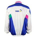 Puma - White & Blue Spell-Out Track Jacket 1990s Large Vintage Retro