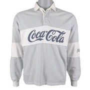 Vintage (Coca-Cola) - Spell-Out Polo Sweatshirt 1990s Medium Vintage Retro