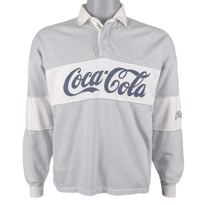 Vintage (Coca-Cola) - Spell-Out Polo Sweatshirt 1990s Medium