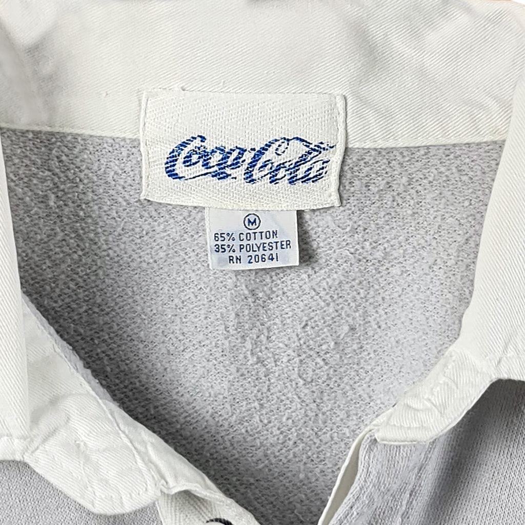 Vintage (Coca-Cola) - Spell-Out Polo Sweatshirt 1990s Medium Vintage Retro
