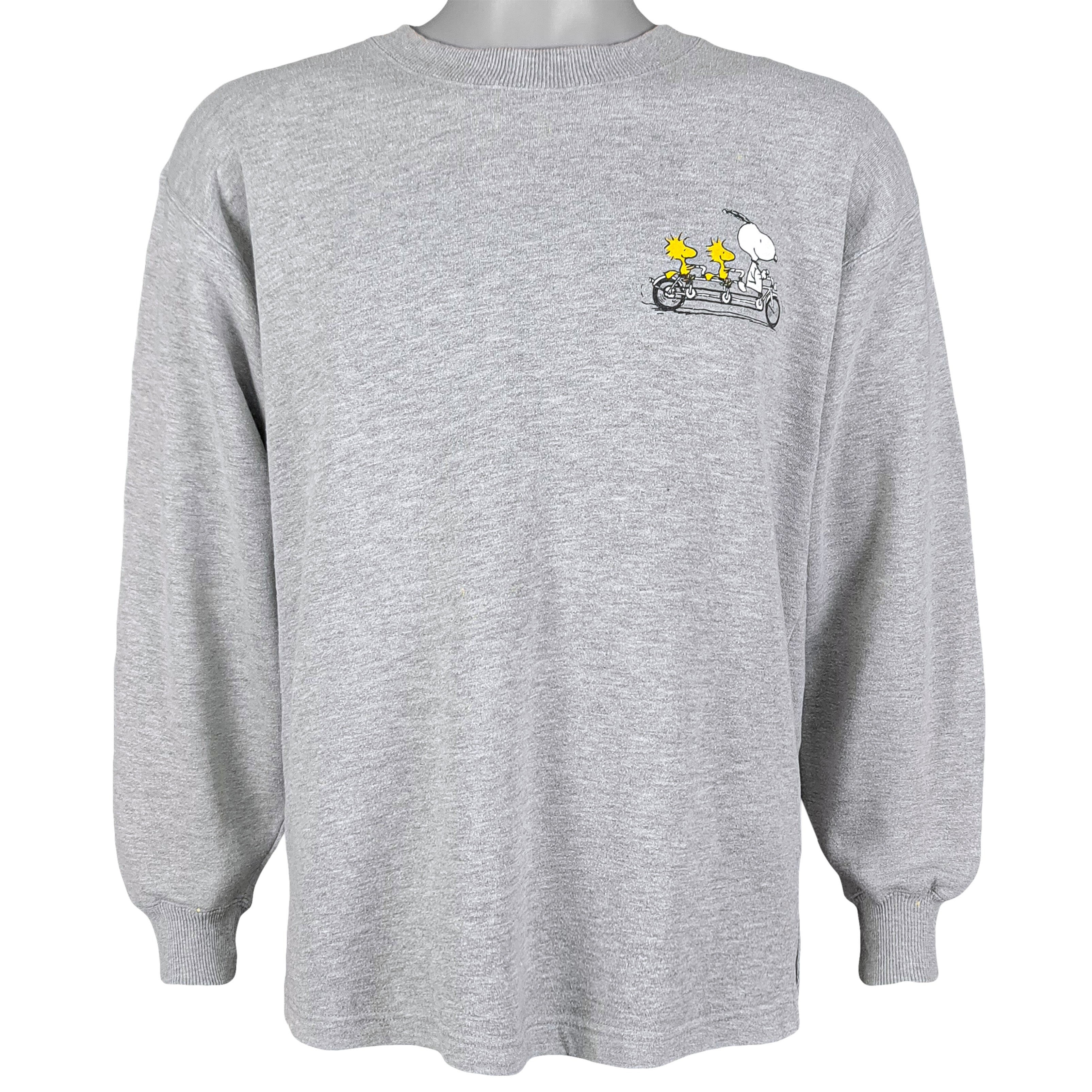 Vintage (Peanuts) - Snoopy Spell-Out Crew Neck Sweatshirt 1990s Large Vintage Retro