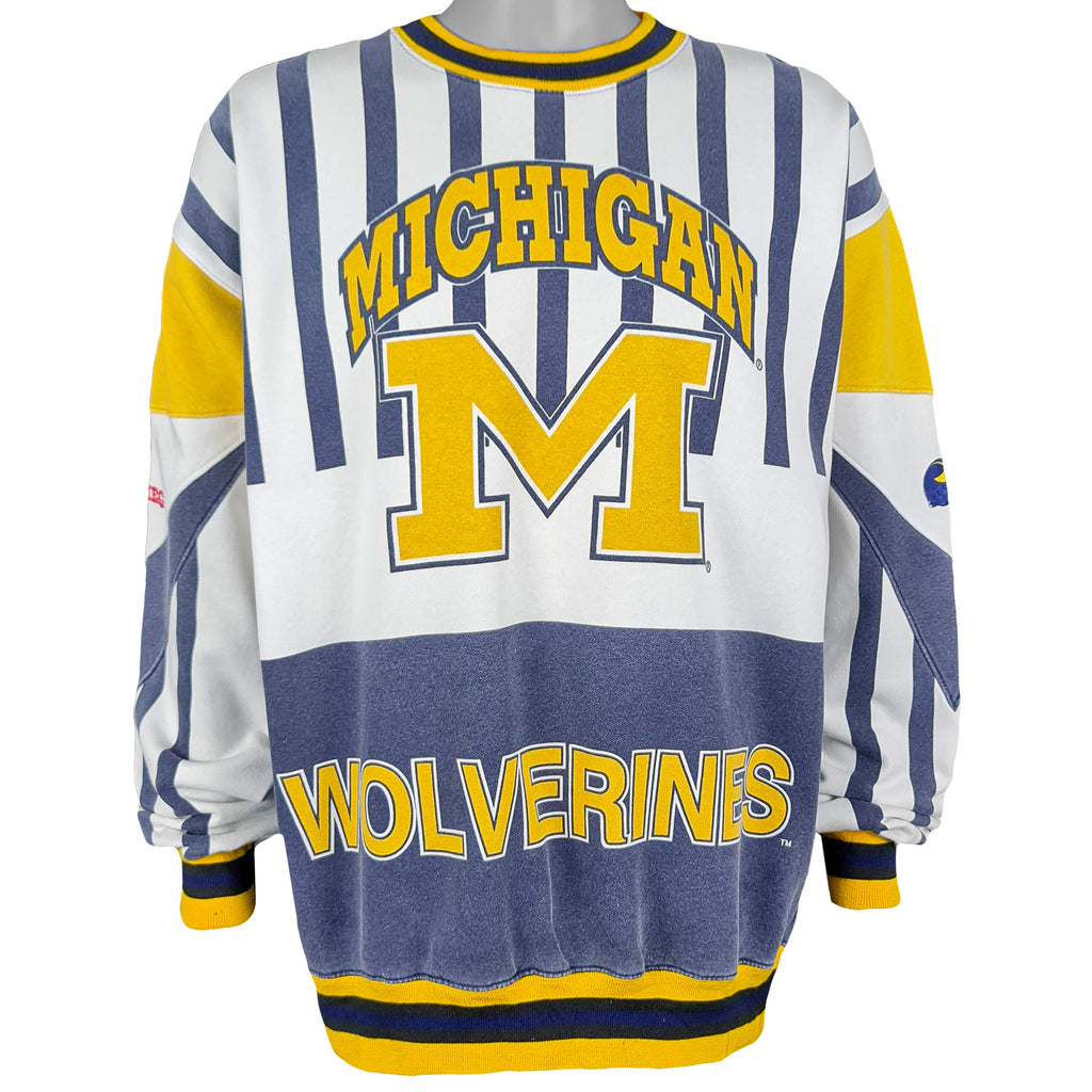 NFL - Michigan Wolverines Crew Neck Sweatshirt 1990s Large Vintage Retro Football