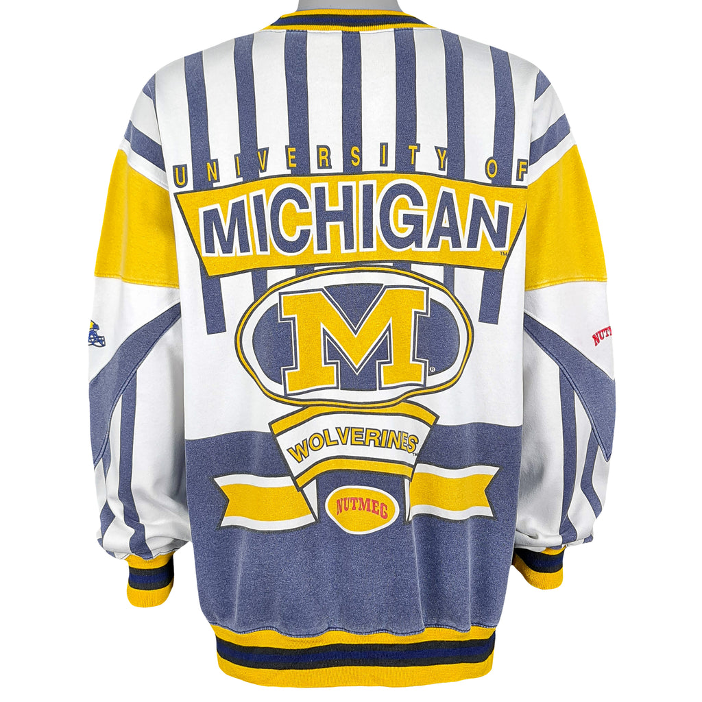 NFL - Michigan Wolverines Crew Neck Sweatshirt 1990s Large Vintage Retro Football