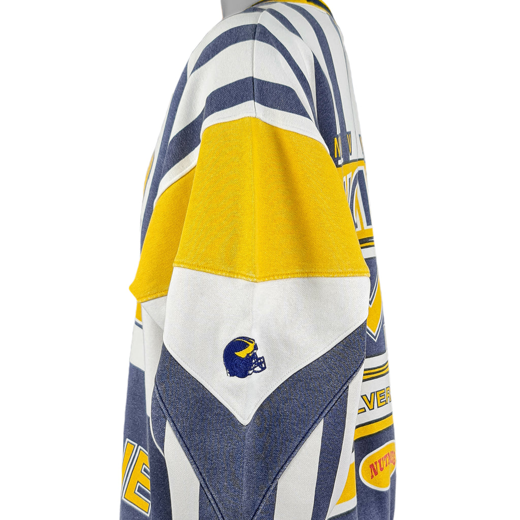 NFL - Michigan Wolverines Crew Neck Sweatshirt 1990s Large Vintage Retro Football