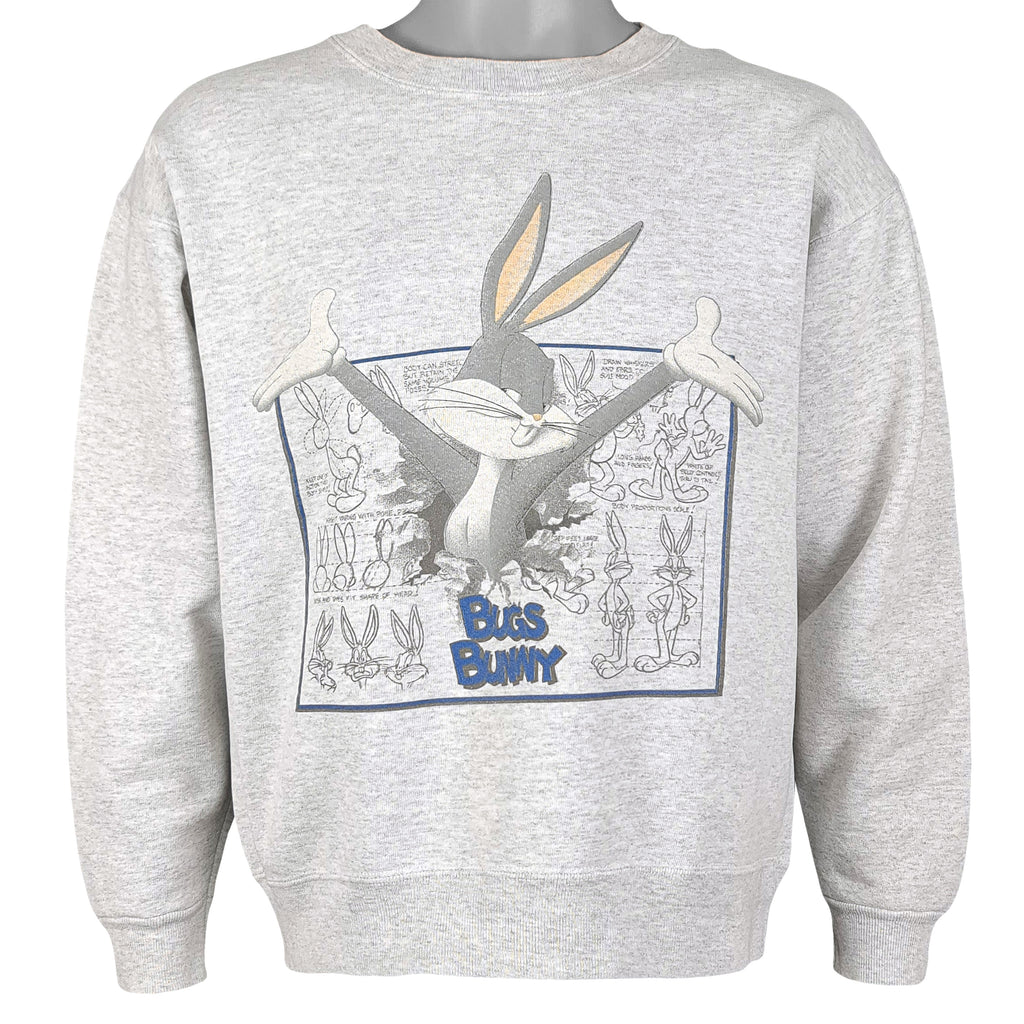 Looney Tunes - Bugs Bunny Crew Neck Sweatshirt 1990s Medium Vintage Retro