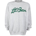 LL Bean -  Grey Spell-Out Crew Neck Sweatshirt 1990s X-Large Vintage Retro