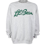 LL Bean - Grey Spell-Out Crew Neck Sweatshirt 1990s X-Large