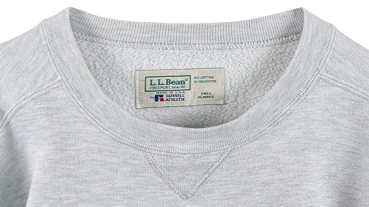 LL Bean -  Grey Spell-Out Crew Neck Sweatshirt 1990s X-Large Vintage Retro