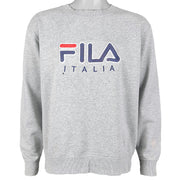 Fila - Grey Spell-Out Crew Neck Sweatshirt 1990s X-Large Vintage Retro