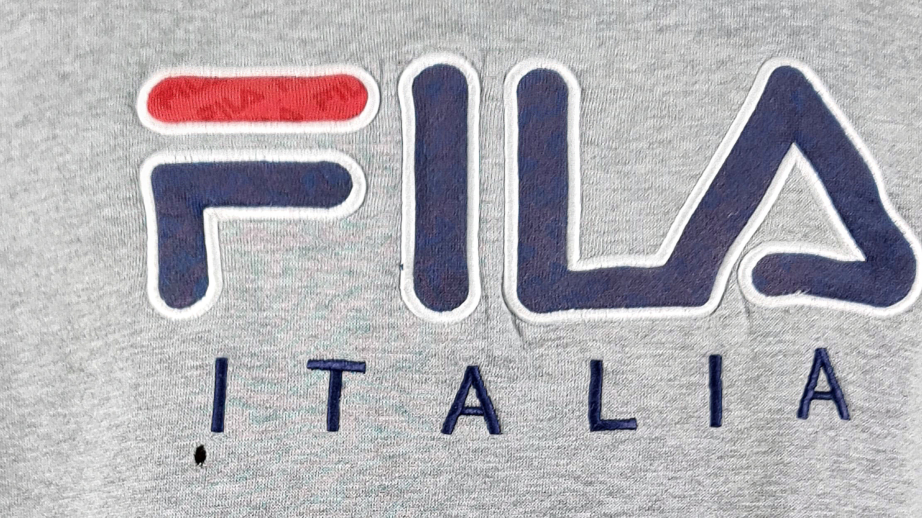 Fila - Grey Spell-Out Crew Neck Sweatshirt 1990s X-Large Vintage Retro
