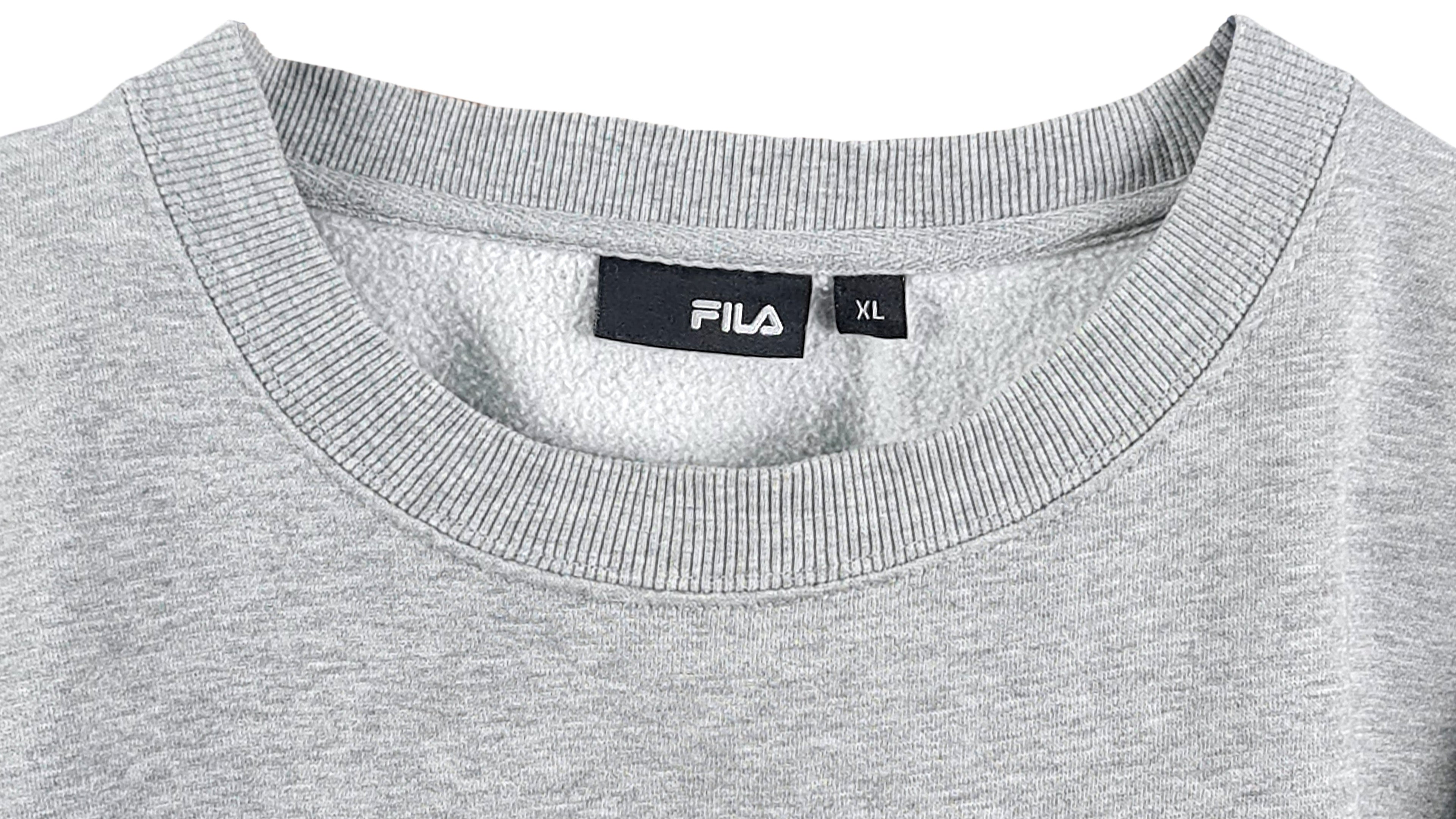 Fila - Grey Spell-Out Crew Neck Sweatshirt 1990s X-Large Vintage Retro