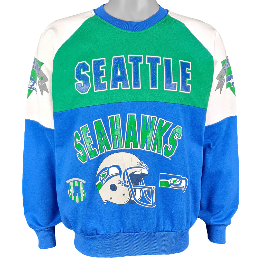 NFL (Garan) - Seattle Seahawks Crew Neck Sweatshirt 1990s Large Vintage Retro Football