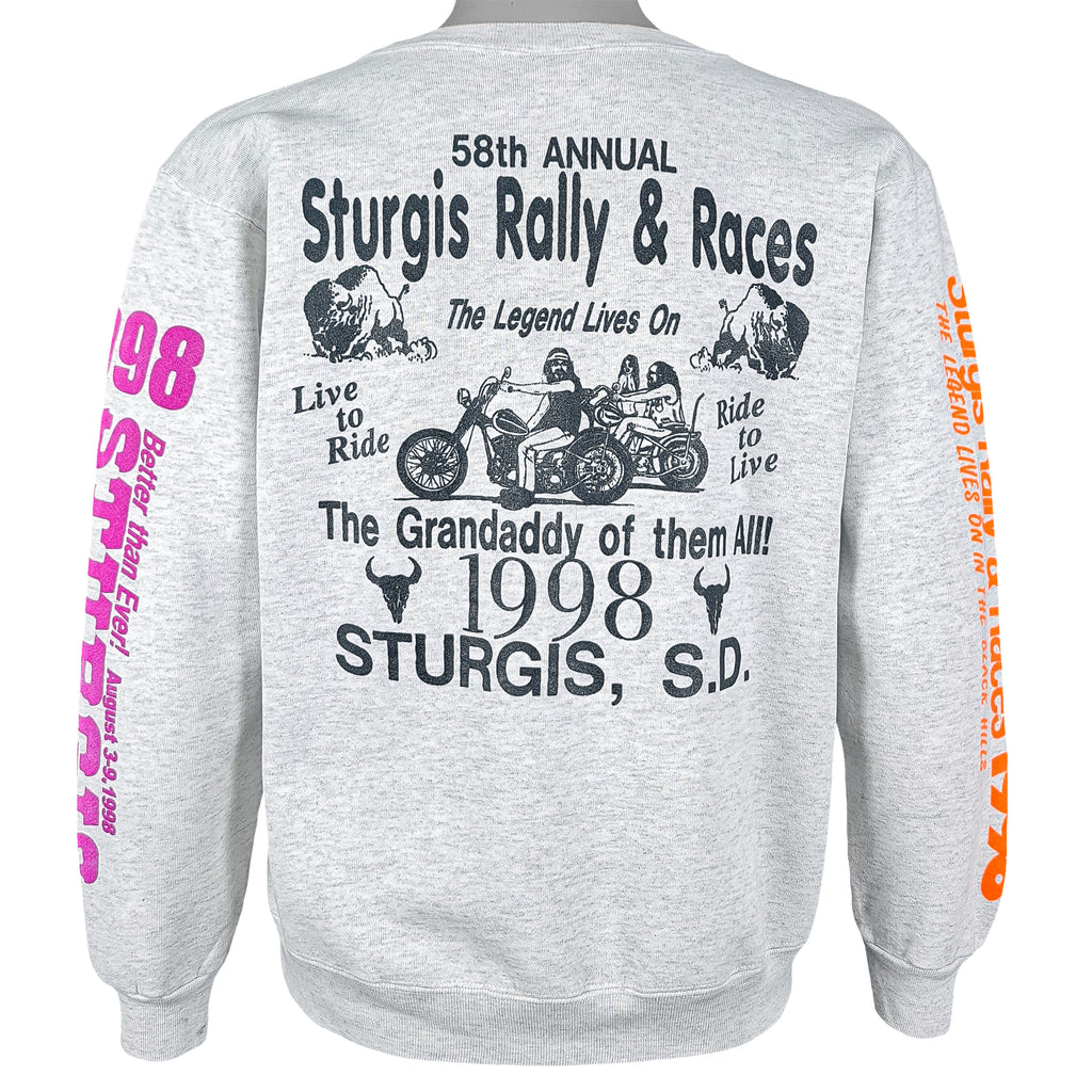 Vintage (Planet Hollywood) - Sturgis Rally & Race Sweatshirt 1998 Medium Vintage Retro