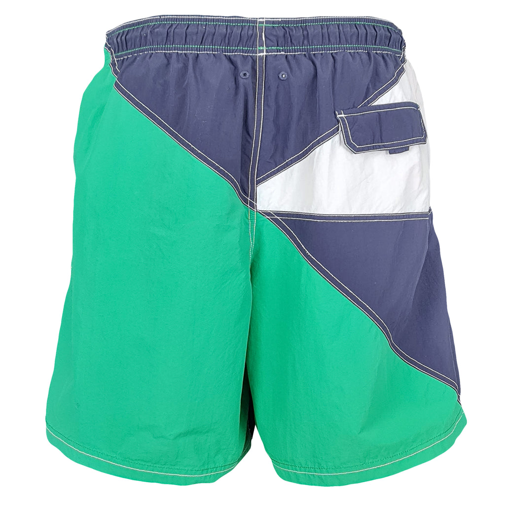 Nautica - Green with Blue & White Shorts 1990s X-Large Vintage Retro