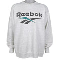 Reebok - Grey Spell-Out Crew Neck Sweatshirt 1990s X-Large Vintage Retro