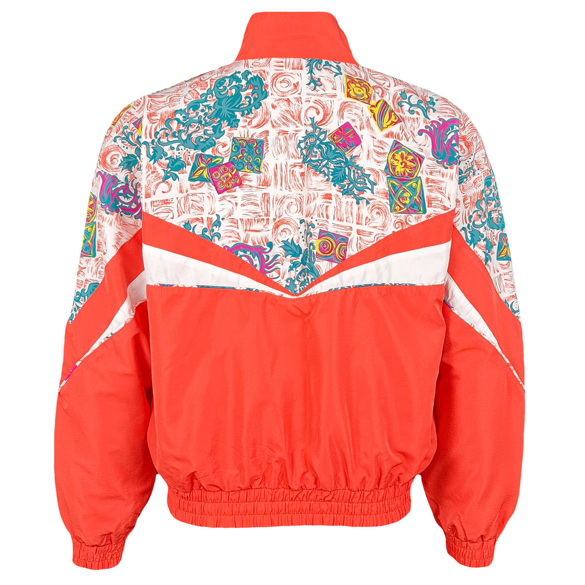 Reebok - Colorful Patterned Windbreaker 1980s Small Vintage Retro