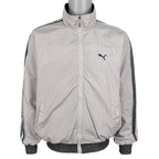 Puma - Black & Grey Reversible Spell-Out Windbreaker 1990s Medium Vintage Retro 