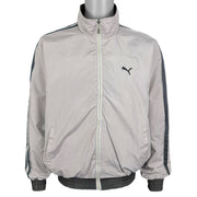 Puma - Black & Grey Reversible Spell-Out Windbreaker 1990s Medium Vintage Retro 
