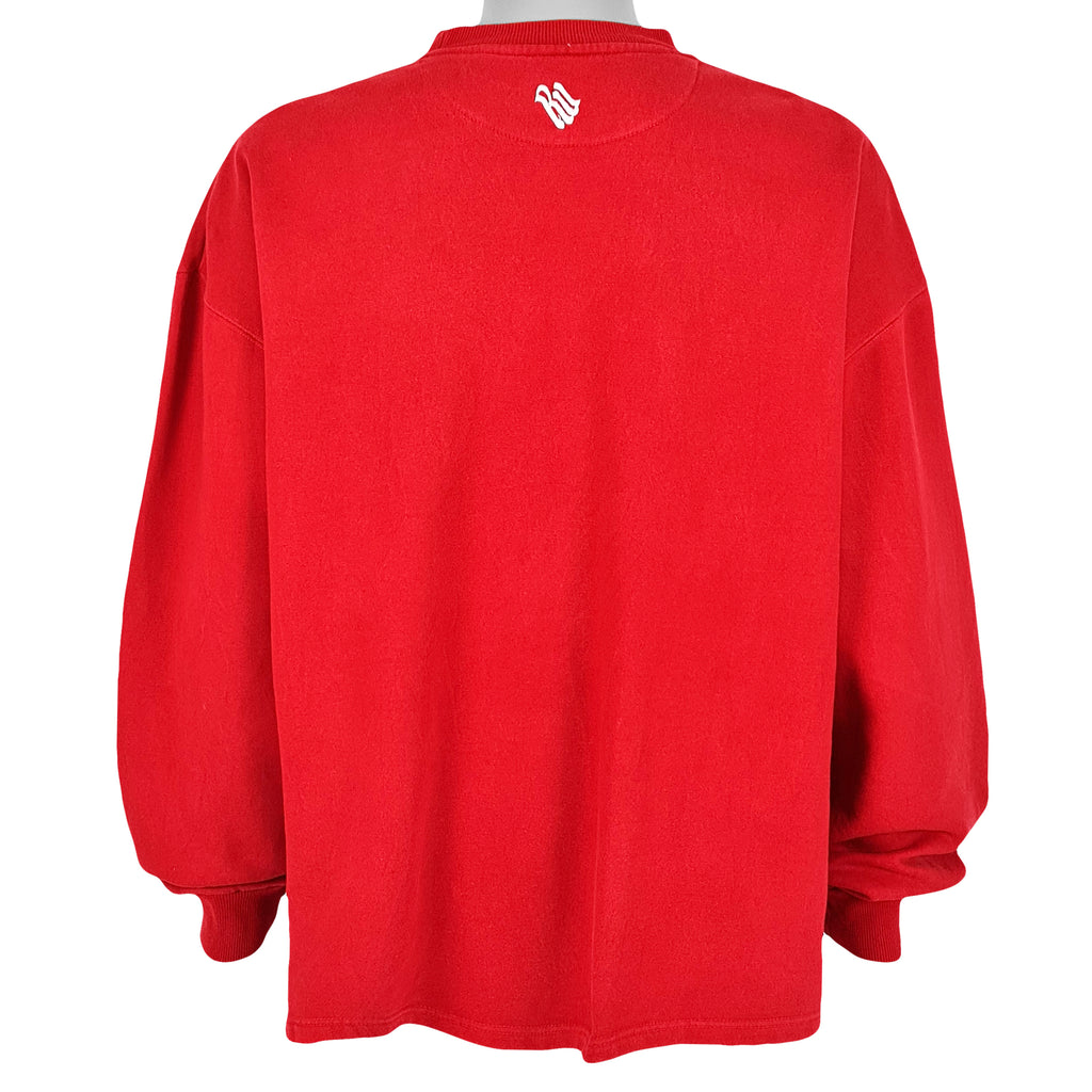 Vintage (Roca Wear) - Red Spell-Out Crew Neck Sweatshirt X-Large Vintage Retro