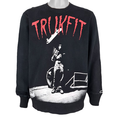 Vintage - Black TRUKFIT Crew Neck Sweatshirt 2000S Large