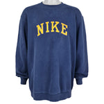 Nike - Blue Big Spell-Out Crew Neck Sweatshirt 1990s X-Large Vintage Retro