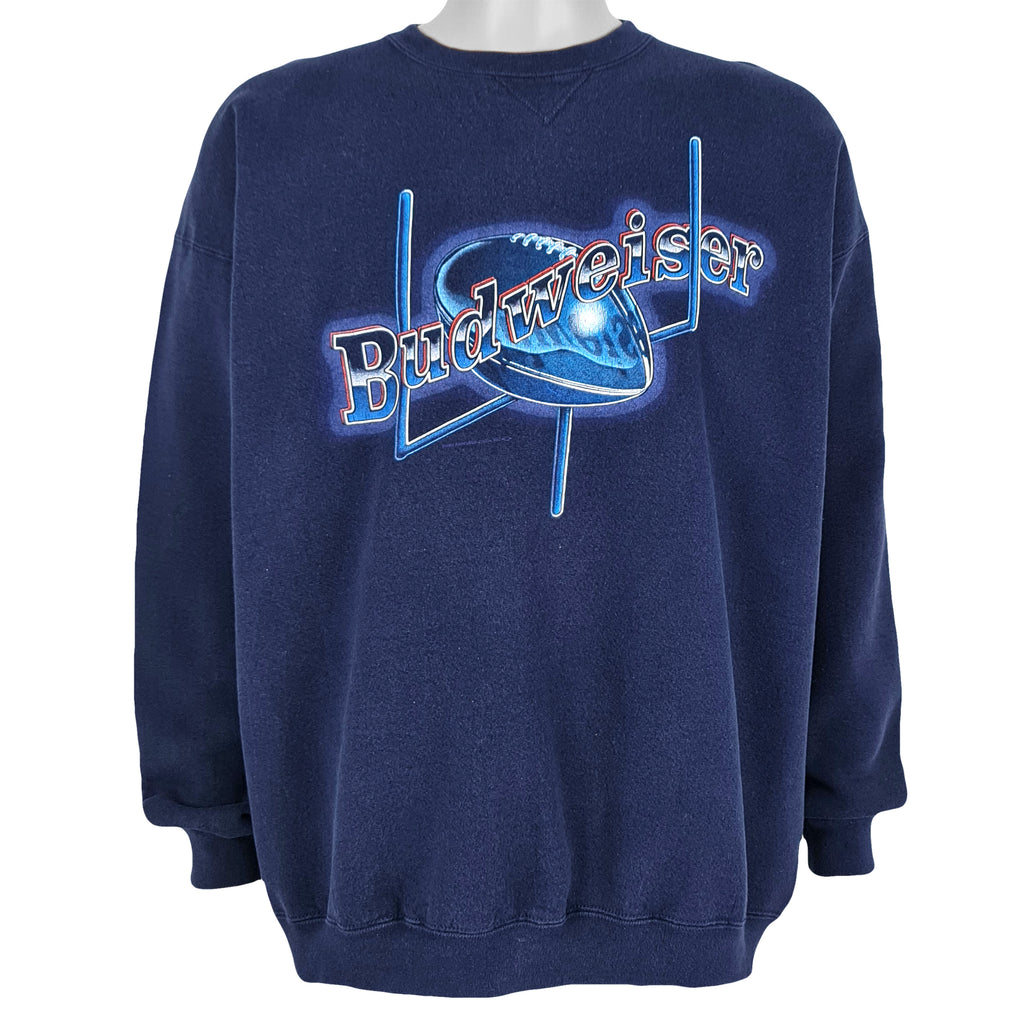 Vintage (Santee) - Budweiser Spell-Out Crew Neck Sweatshirt 1990s X-Large Vintage Retro