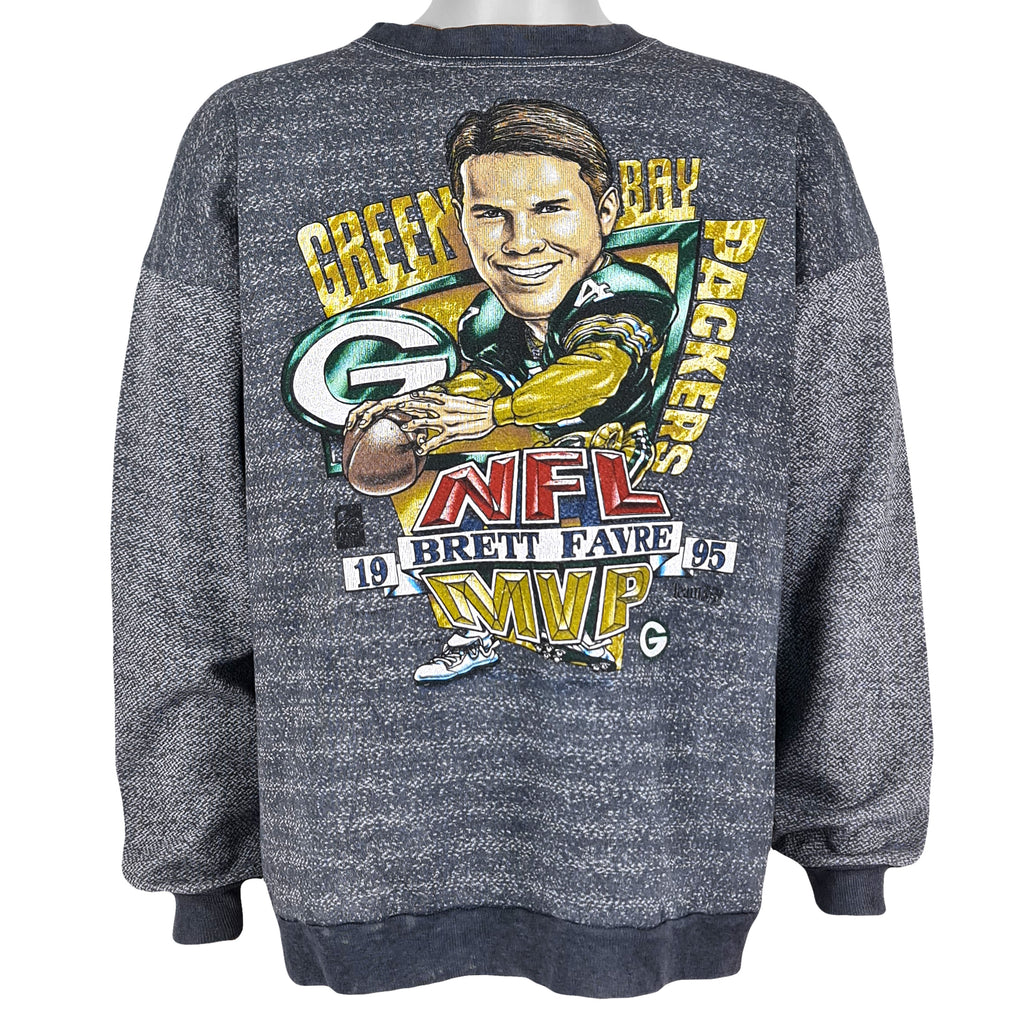 NFL (Cotton Grove) - Green Bay Packers Brett Favre, MVP Crew Neck Sweatshirt 1995 X-Large Vintage Retro Football