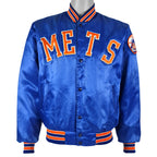 MLB (Swingster) - New York Met Spell-Out Jackets 1990s Medium Vintage Retro Baseball