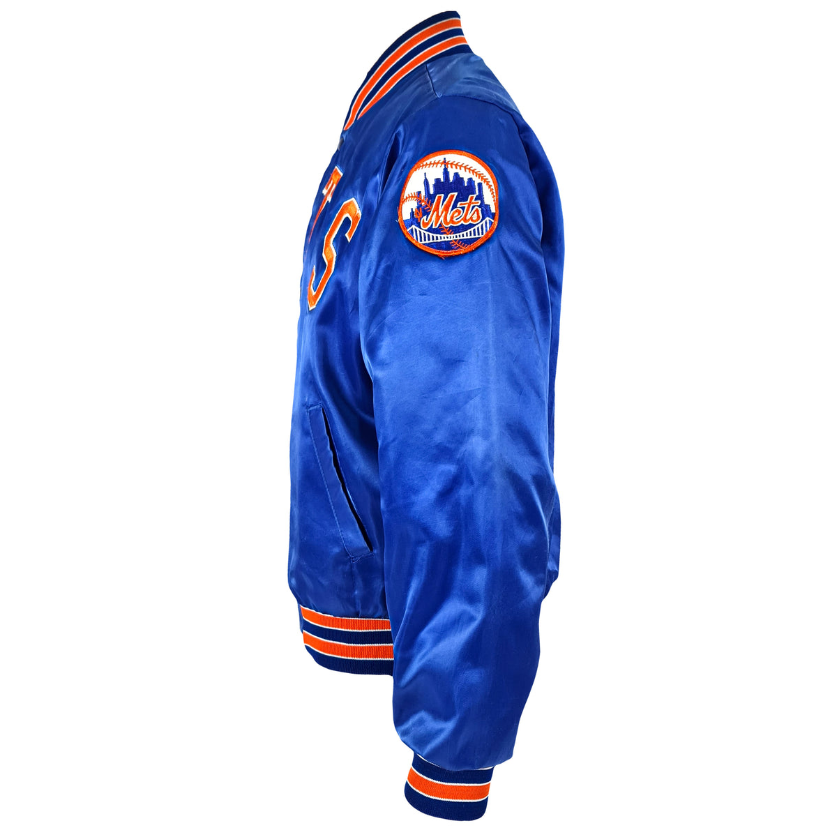 MLB (Swingster) - New York Met Spell-Out Jackets 1990s Medium Vintage Retro Baseball