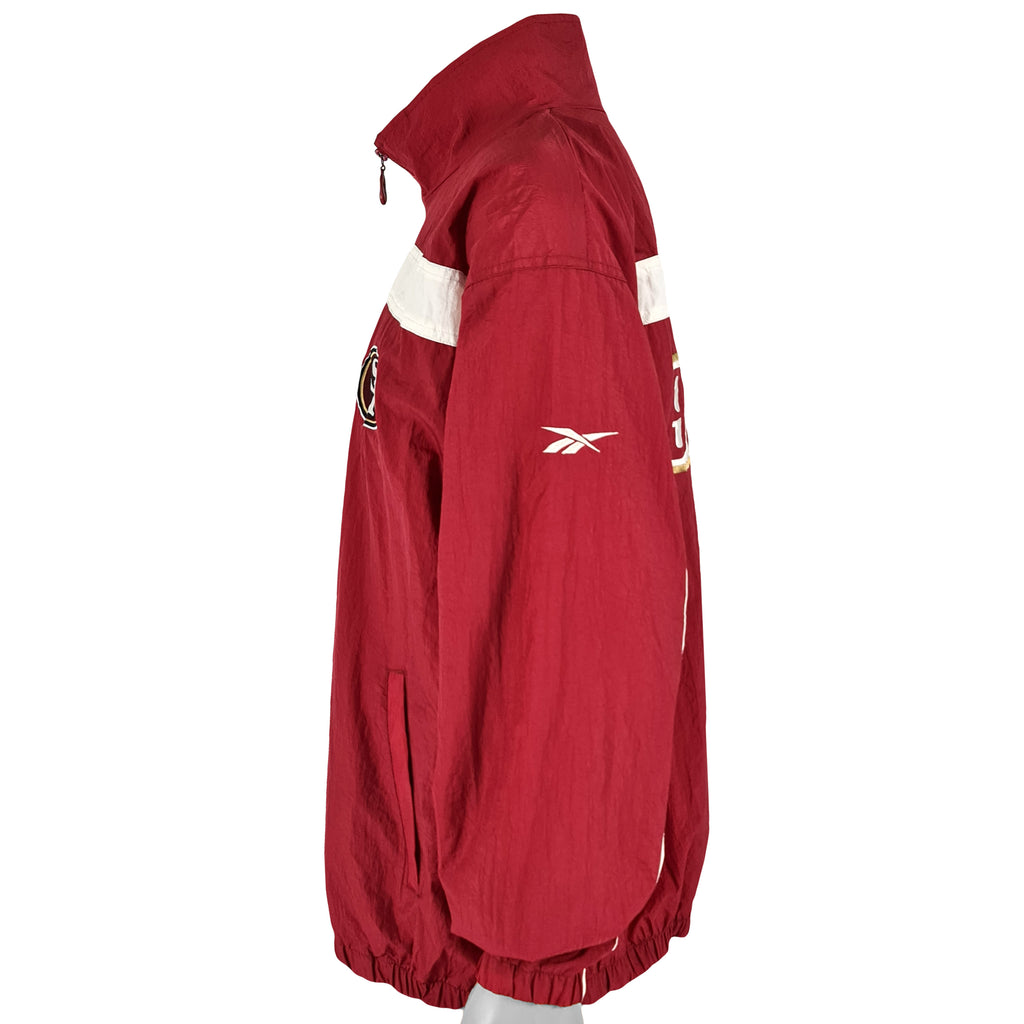 Reebok - San Francisco 49ers Spell-Out Windbreaker 1990s Large Vintage Retro Football