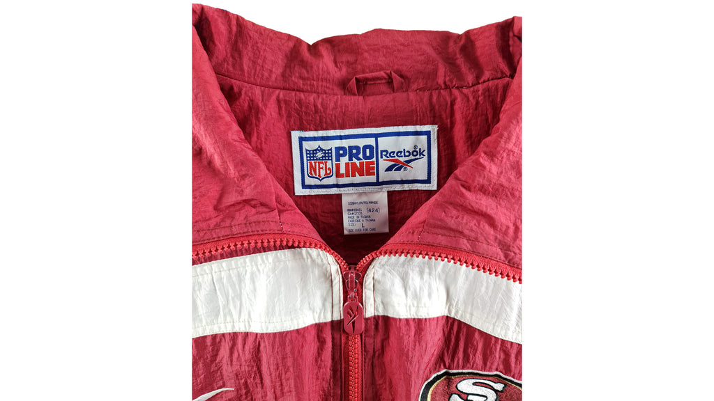 Reebok - San Francisco 49ers Spell-Out Windbreaker 1990s Large Vintage Retro Football