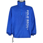 Ralph Lauren (Polo) - Blue Spell-Out 1/4 Zip Pullover 1990s X-Large Vintage Retro