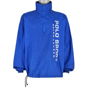 Ralph Lauren (Polo) - Blue Spell-Out 1/4 Zip Pullover 1990s X-Large Vintage Retro