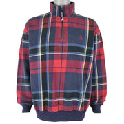 Nautica - Green 1/4 Zip Plaid Sweatshirt 1990s X-Large Vintage Retro
