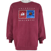 NHL - Colorado Avalanche Spell-Out Crew Neck Sweatshirt 1990s X-Large Vintage Retro Hockey