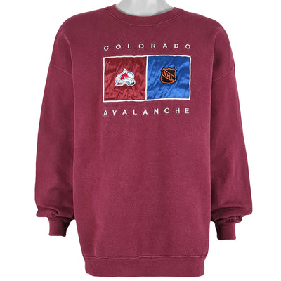 NHL (Joy Athletic) - Colorado Avalanche Spell-Out Crew Neck Sweatshirt 1990s X-Large