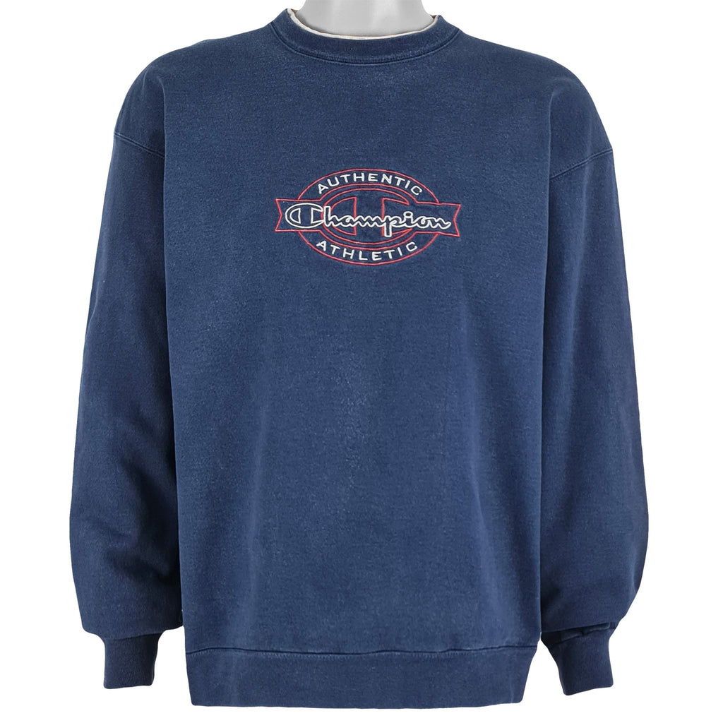 Champion - Blue Classic Crew Neck Sweatshirt 1990s X-Large Vintage Retro