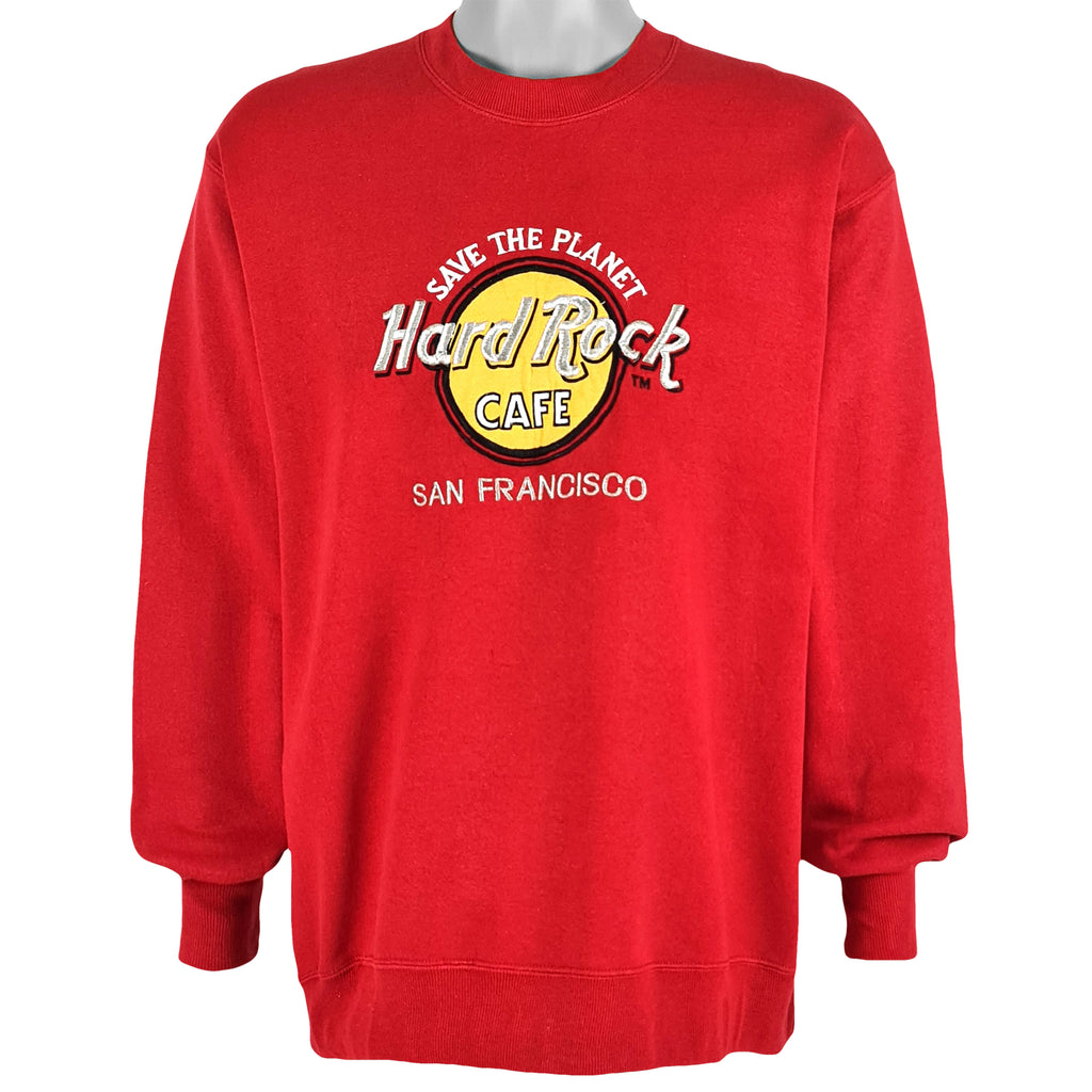 Vintage (Jerzees) - Hard Rock Cafe, San Francisco Crew Neck Sweatshirt 1990s X-Large Vintage Retro