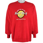 Vintage (Jerzees) - Hard Rock Cafe, San Francisco Crew Neck Sweatshirt 1990s X-Large