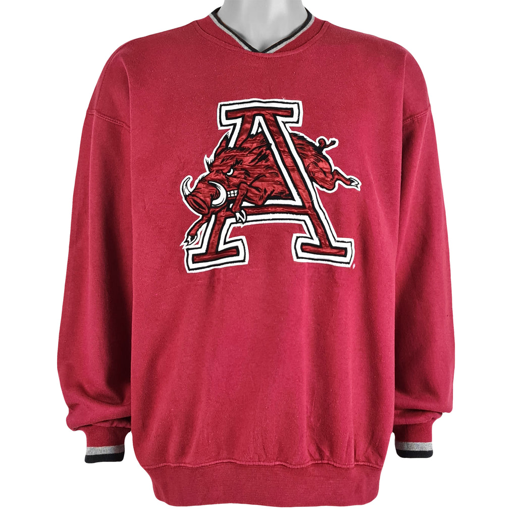 Starter - Arkansas Razorbacks Crew Neck Sweatshirt 1990s Large Vintage Retro Football College