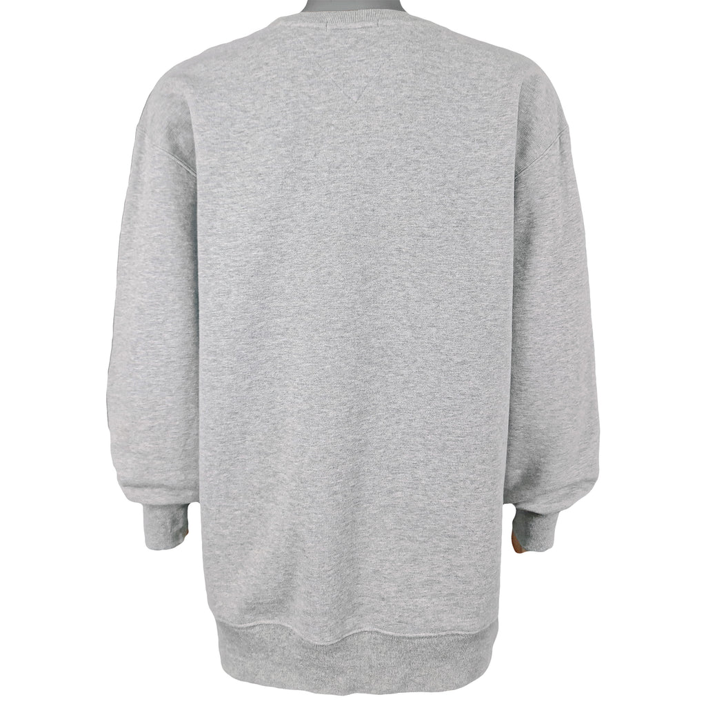 Tommy Hilfiger - Grey Spell-Out Crew Neck Sweatshirt 1990s X-Large Vintage Retro