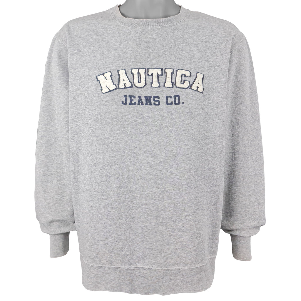 Nautica - Nautica Jeans Co. Spell-Out Crew Neck Sweatshirt 1990s X-Large Vintage Retro
