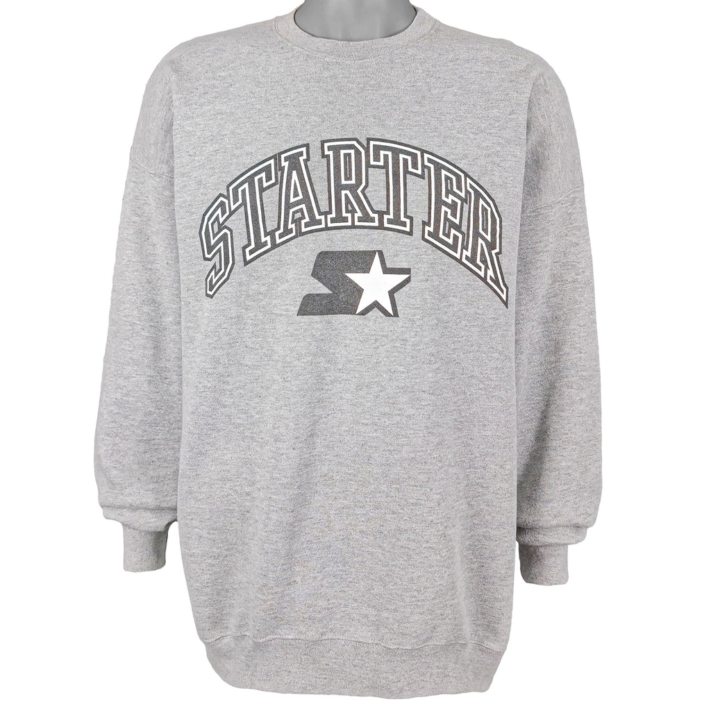 Starter - Grey Spell-Out Crew Neck Sweatshirt 1990s XX-Large Vintage Retro