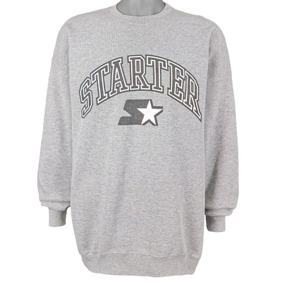 Starter - Grey Spell-Out Crew Neck Sweatshirt 1990s XX-Large