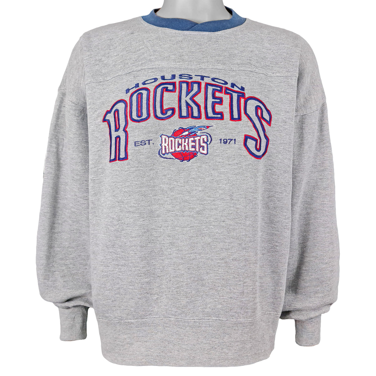 NBA (Lee) - Houston Rockets Crew Neck Sweatshirt 1990s Large Vintage Retro Basketball