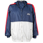 Ralph Lauren (Polo) - Blue & White Spell-Out Windbreaker 1990s Large Vintage Retro