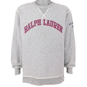 Ralph Lauren (Polo Sport) - Grey Spell-Out Crew Neck Sweatshirt 1990s Large Vintage Retro