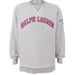 Ralph Lauren (Polo Sport) - Grey Spell-Out Crew Neck Sweatshirt 1990s Large Vintage Retro
