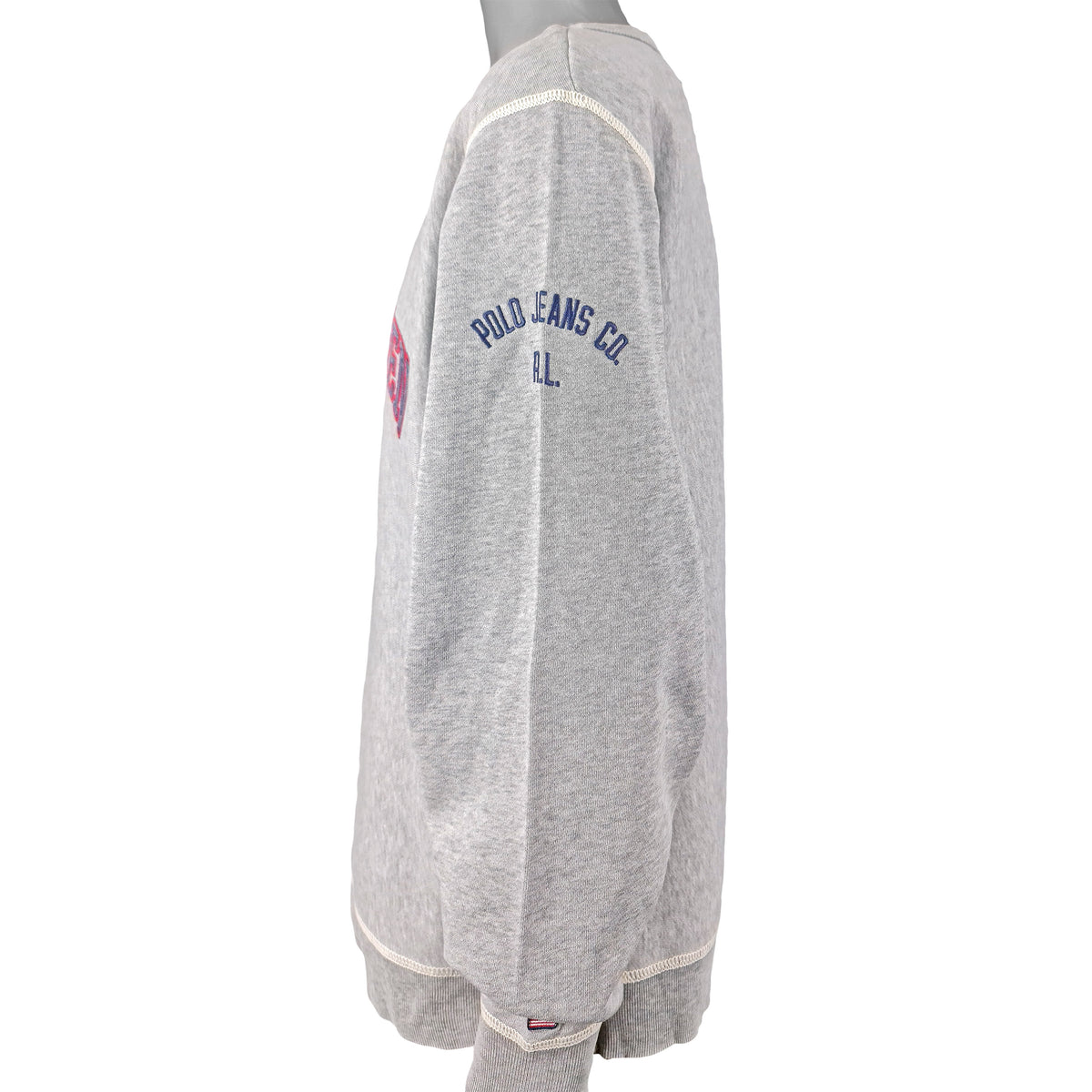 Ralph Lauren (Polo Sport) - Grey Spell-Out Crew Neck Sweatshirt 1990s Large Vintage Retro