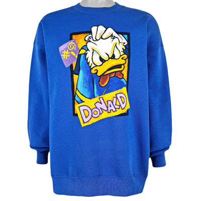 Disney (Mickey Inc) - Donald Duck Spell-Out Sweatshirt 1990s X-Large